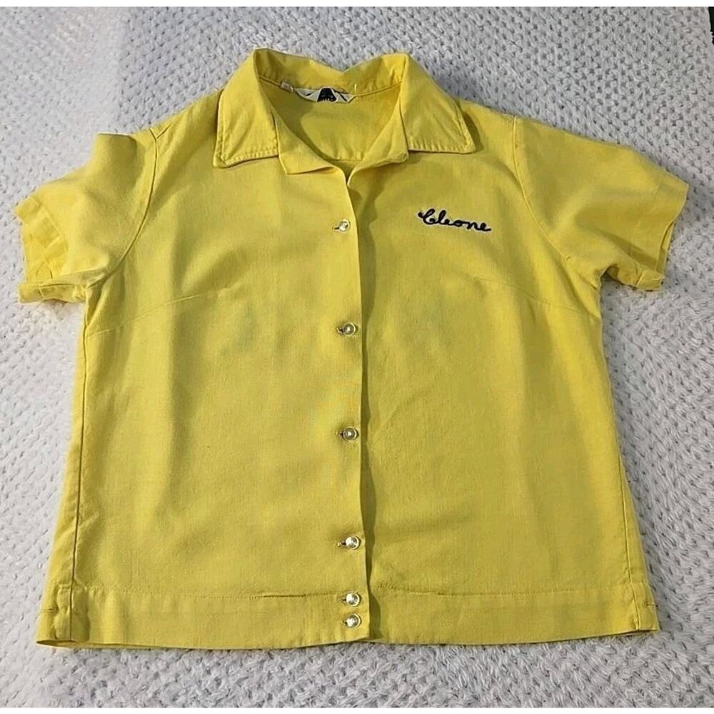 Vintage Mr Mort's Bowling Shirt Yellow Size 36 B.I.T. Motor Co Embroidered #0419 - Picture 4 of 9
